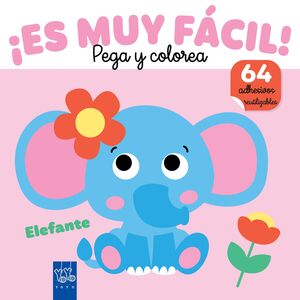 ¡ES MUY FACIL! PEGA Y COLOREA. ELEFANTE